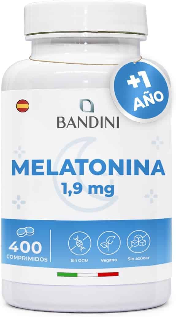 Bote de melatonina pura Bandini 1,9 mg en comprimidos veganos