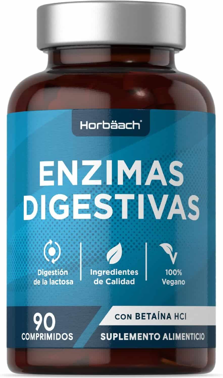Bote de enzimas digestivas en comprimidos