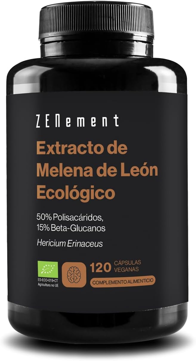 Bote de melena de león de Zenement en cápsulas
