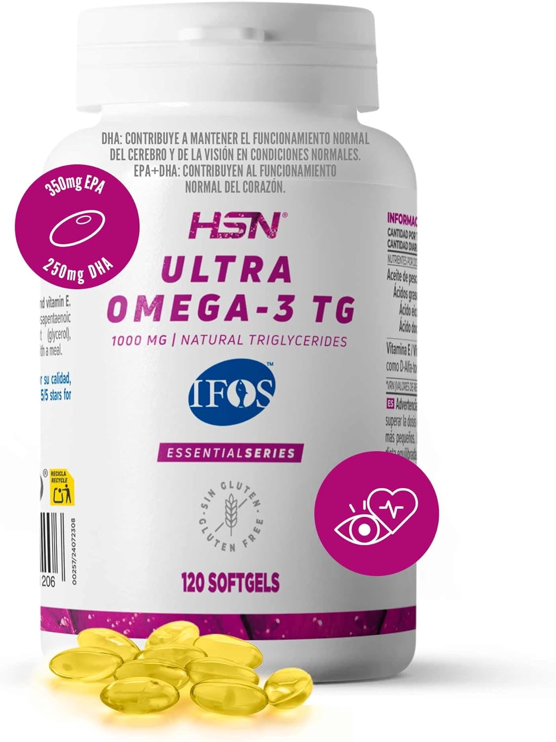 Bote de HSN Ultra Omega 3 TG IFOS 1000 mg