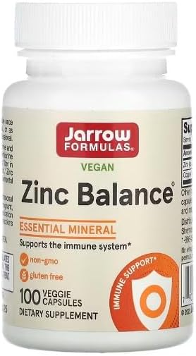 Bote de Jarrow Formulas Zinc Balance con zinc y cobre