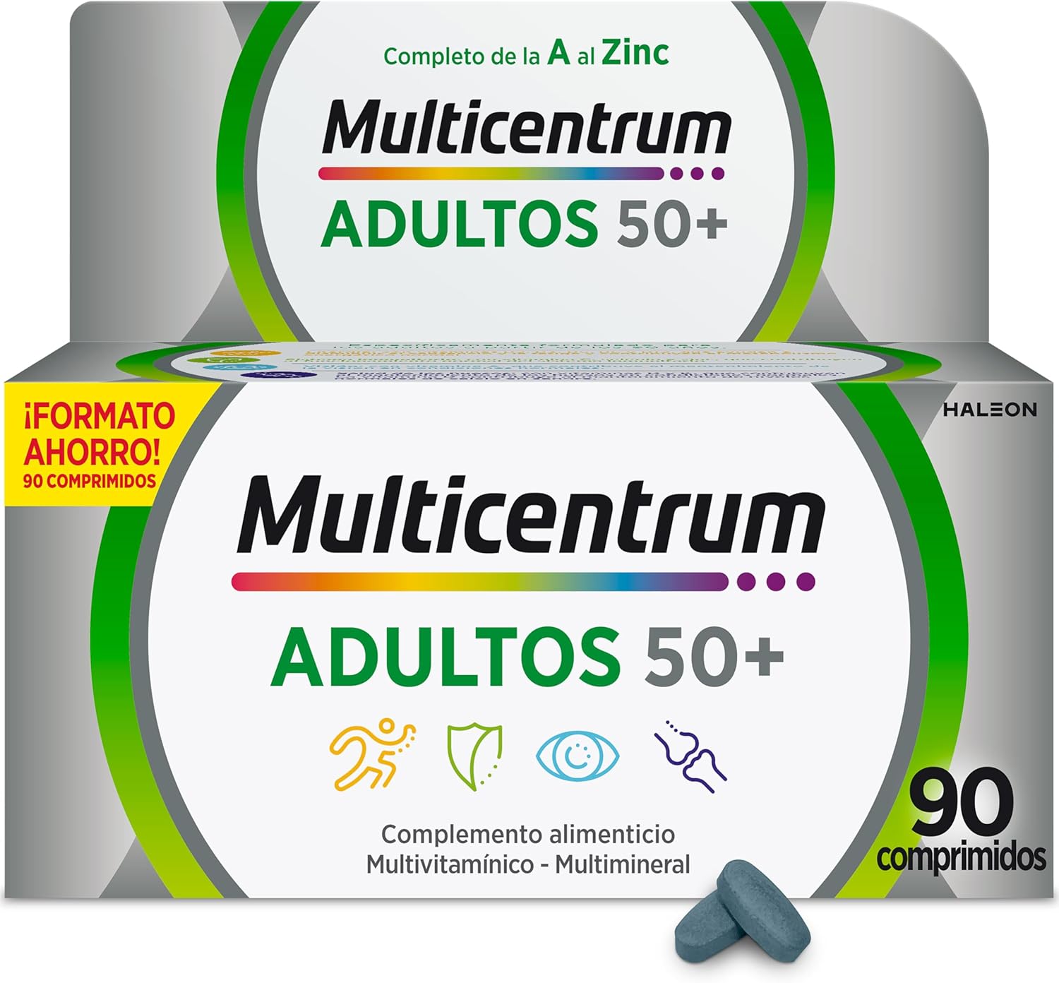 Caja de Multicentrum Select 50+ multivitamínico para adultos mayores de 50 años