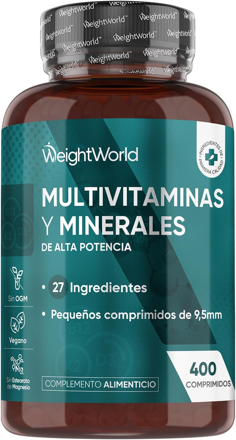 Bote de multivitamínico WeightWorld con 400 comprimidos veganos