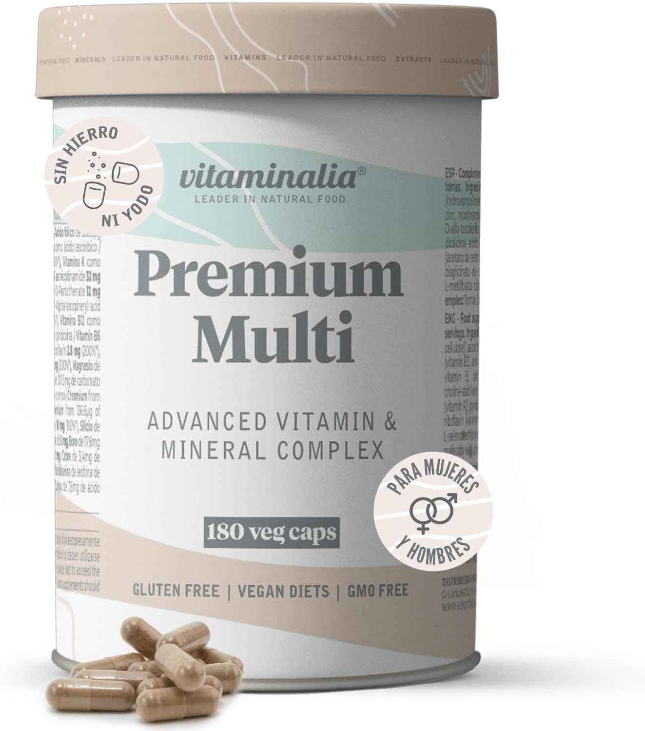 Bote de multivitamínico Vitaminalia sin hierro ni yodo