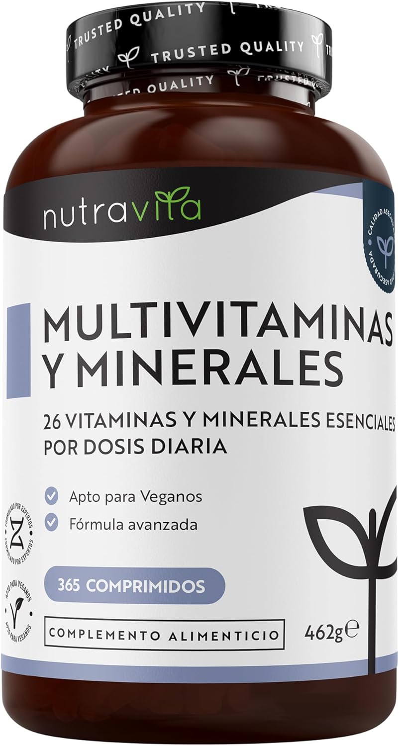 Bote grande de Nutravita multivitamínicas y minerales con 365 comprimidos