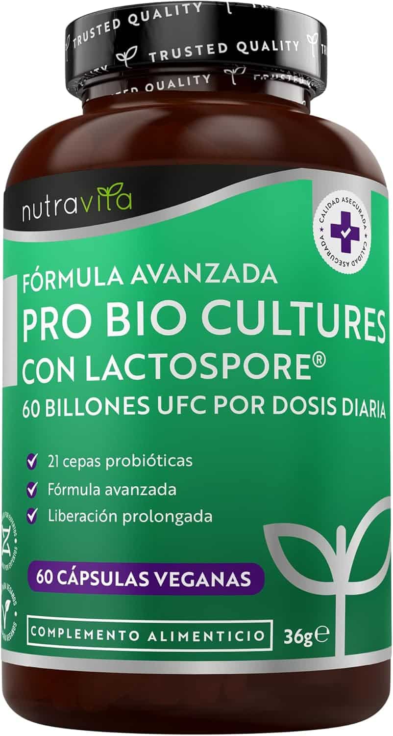 Envase de probiótico alta potencia 60.000 millones UFC