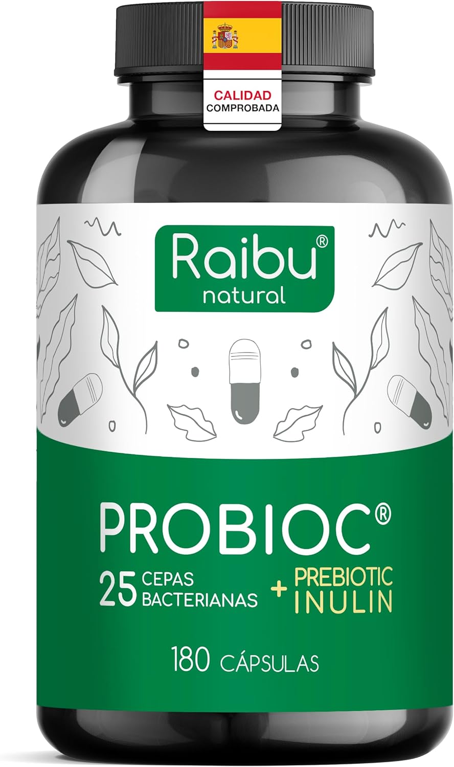 Bote de probiótico 25 cepas con inulina para flora intestinal