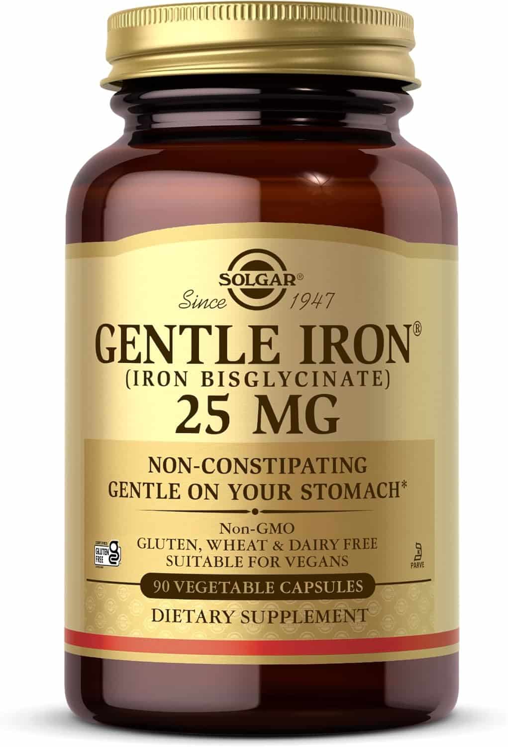 Envase de Solgar Gentle Iron en cápsulas