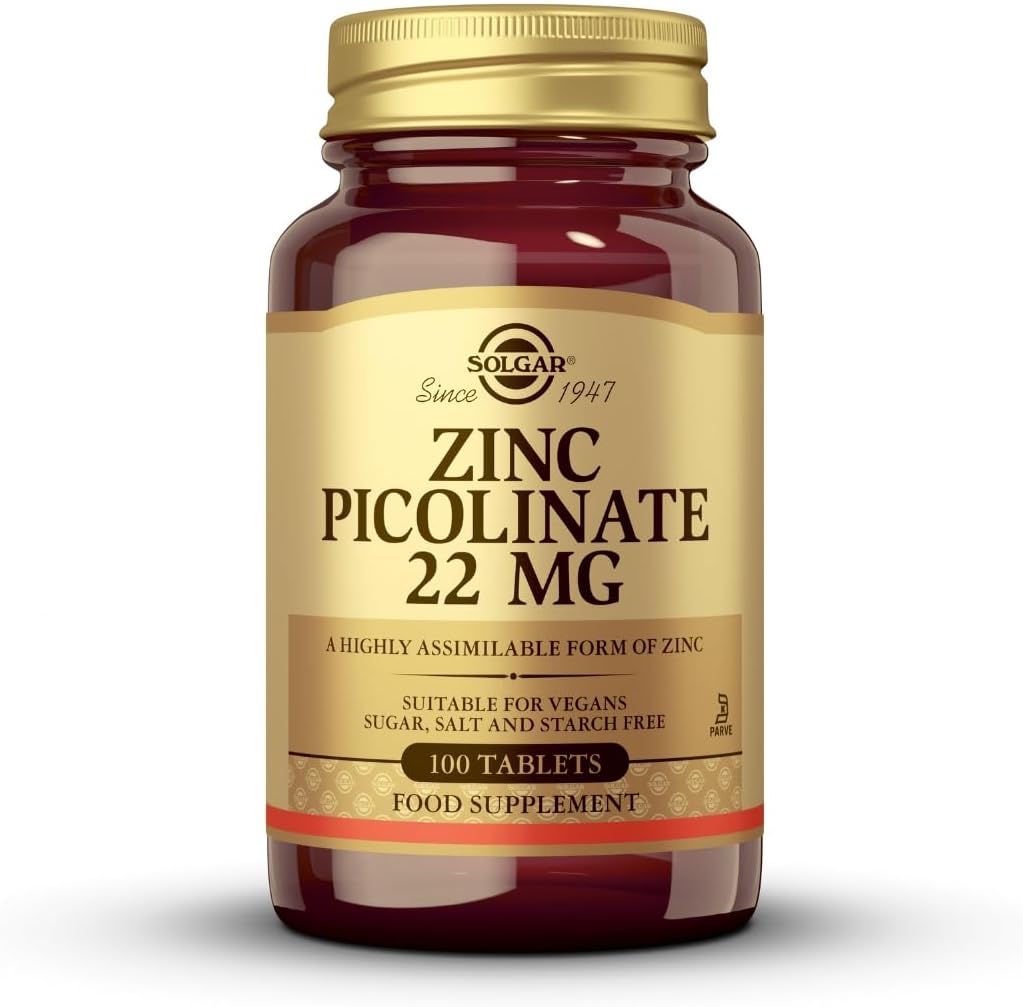 Bote de Solgar Zinc Picolinate 22 mg en comprimidos