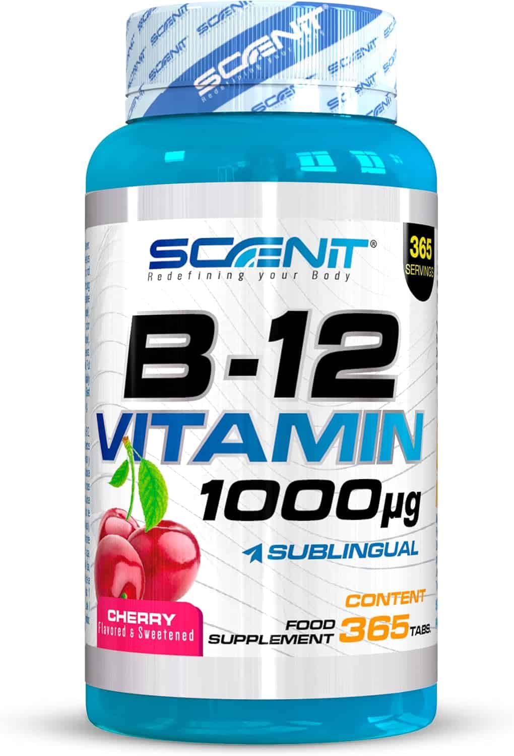 Bote de vitamina B12 sublingual 1000 mcg con 365 tabletas