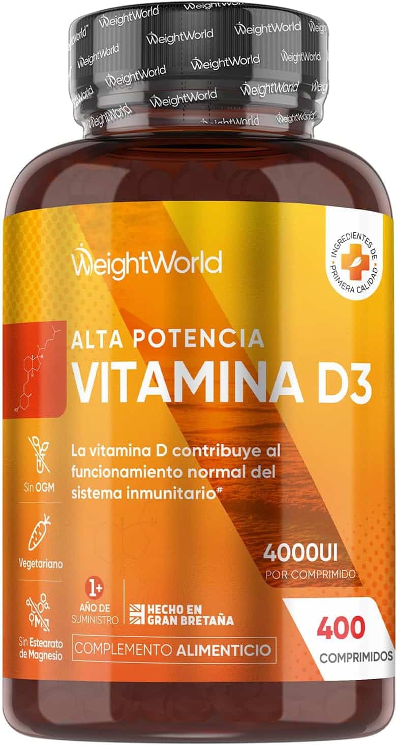 Bote de Vitamina D3 4000 UI WeightWorld en comprimidos