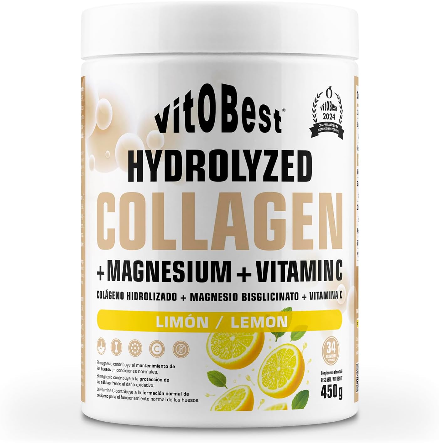 Vitobest colágeno hidrolizado con magnesio y vitamina C para articulaciones