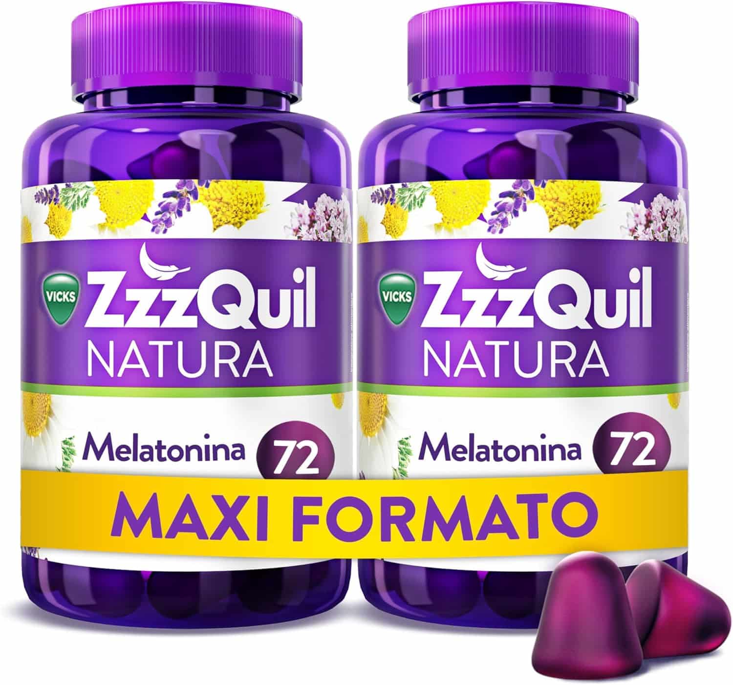Envase de ZzzQuil Natura Gummies de melatonina
